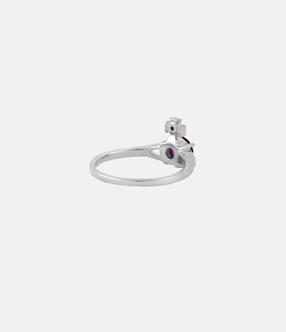 Vivienne Westwood Reina Petite Ring in PLATINUM/PURPLE CZ